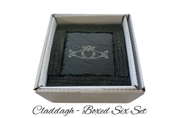 Claddagh Slate Coaster - boxed 6 pack